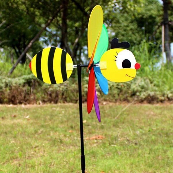Cartoon 3D Large Animal Bee Six Colors Three-dimensional Windmill Wind Spinner Whirligig Yard Garden Decor - Image 2