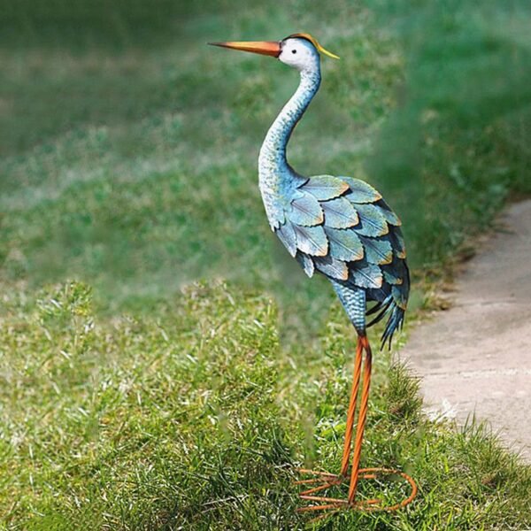 Blue Heron Crane Metal Garden Décor - Image 6