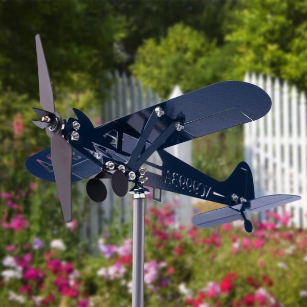 Metal Airplane Weathervane 3D Piper J3 Cub Wind Spinner Best Gift - Image 6