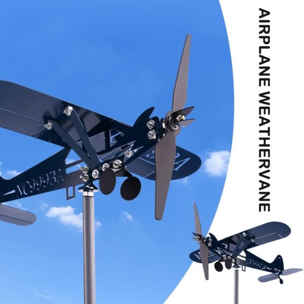 Metal Airplane Weathervane 3D Piper J3 Cub Wind Spinner Best Gift - Image 3