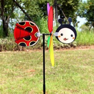 Cartoon 3D Large Animal Bee Six Colors Three-dimensional Windmill Wind Spinner Whirligig Yard Garden Decor