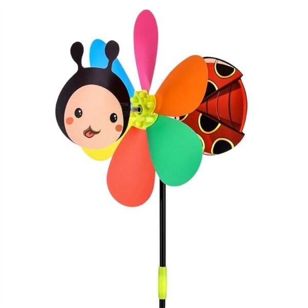 Cartoon 3D Large Animal Bee Six Colors Three-dimensional Windmill Wind Spinner Whirligig Yard Garden Decor - Image 7