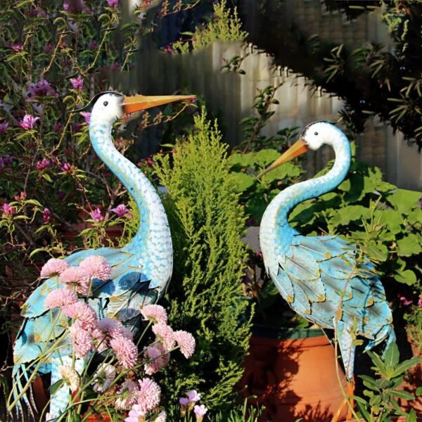 Blue Heron Crane Metal Garden Décor - Image 7