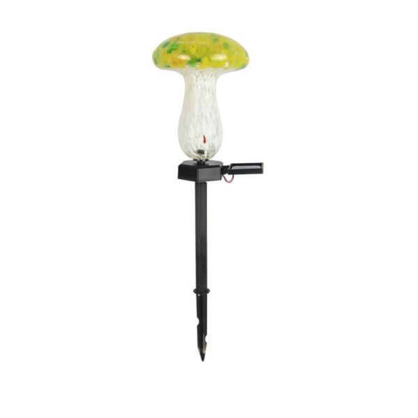 Contemporary Creative Colorful Mushroom Glass Shape LED Solar Waterproof Lawn Insert Light For Garden - Image 8