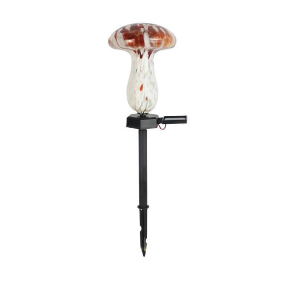 Contemporary Creative Colorful Mushroom Glass Shape LED Solar Waterproof Lawn Insert Light For Garden - Image 9
