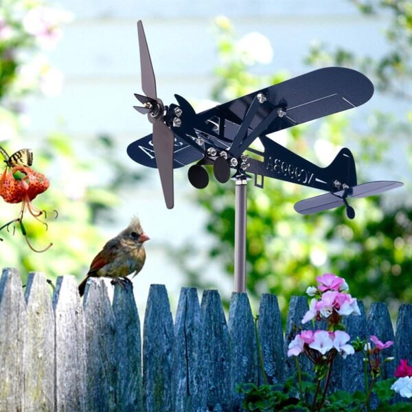 Metal Airplane Weathervane 3D Piper J3 Cub Wind Spinner Best Gift - Image 5