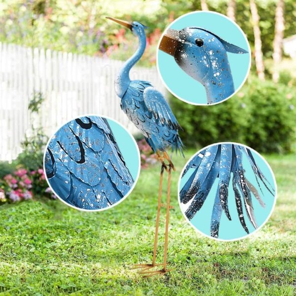 Blue Heron Crane Metal Garden Décor - Image 5